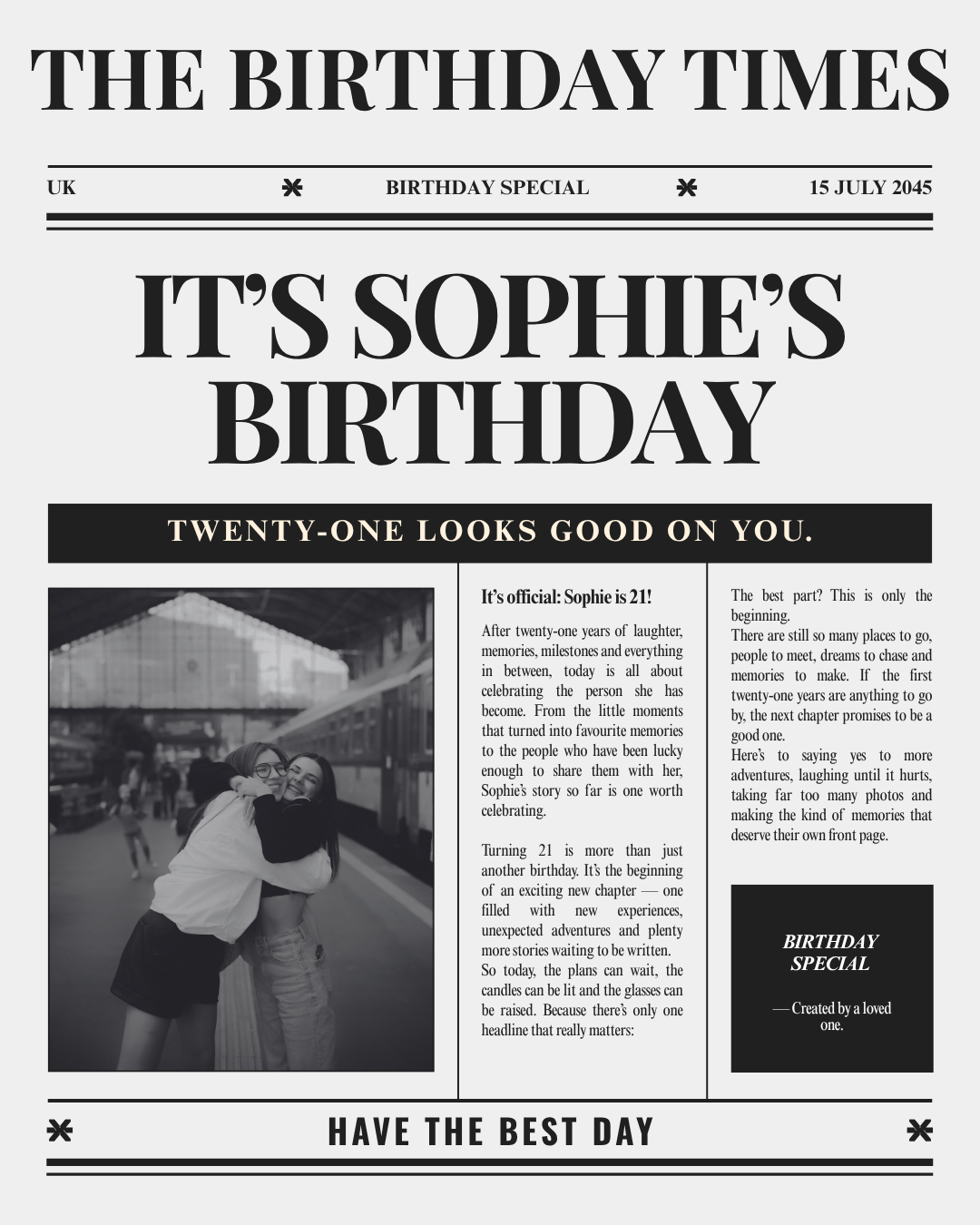 Birthday Newspaper Bouquet